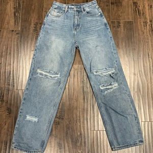 PLT - Baggy Low Rise Distressed Boyfriend Jeans